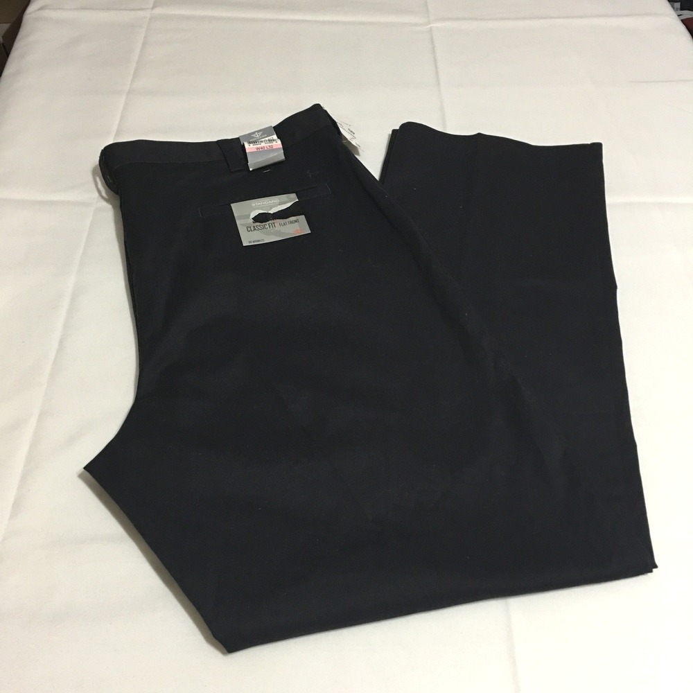 Dockers Chino Pants Mens 40x32 Black Classic Fit Flat Front NWT $50.00